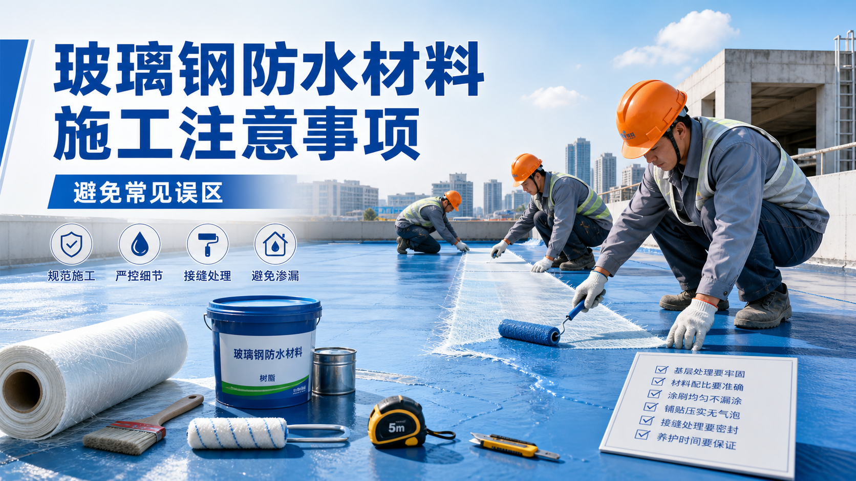 玻璃钢防水材料施工注意事项,避免常见误区 德宏 版